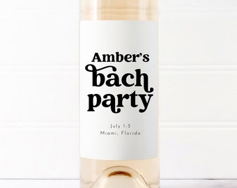 PRINTED Bachelorette Party Wine Bottle Labels Foil - Etsy