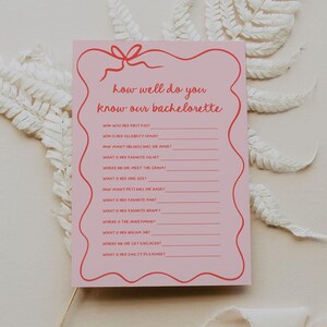 Who Knows The Bride Best, Hand Drawn Bachelorette Game, Wavy Border Bachelorette, Canva Bachelorette How Well Do You Know Bride Game | Carly