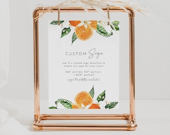 Citrus Bridal Shower Custom Sign Template, Citrus Bridal Shower Decor, Orange Themed Bridal Shower, Bridal Brunch Custom Sign | Sienna