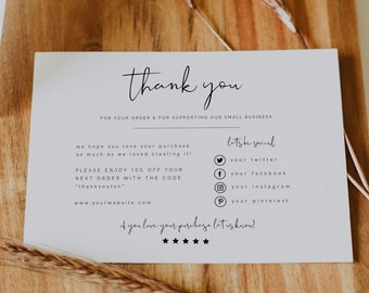 Small Business Thank You Template, Editable Small Business Thank You Card, Small Business Thank You Card Template, Editable Business | Emma