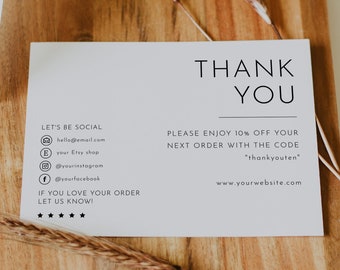 Small Business Thank You Template, Editable Small Business Thank You Card, Small Business Thank You Card Template, Editable Cards | Harlow