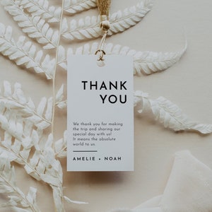 Modern Favor Tag, Modern Thank You Tag Template, Thank You Tag Editable, Editable Thank You Tag Template, Modern Thank You Tag, DIY | Amelie