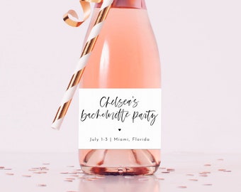 Lets Go Girls Bachelorette Party Shot Labels Mini Shot Bottle Labels ...