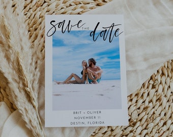 Picture Save The Date, Editable Photo Save The Date Template, Save The Date With Picture, Photo Wedding Announcement, Photo Invites