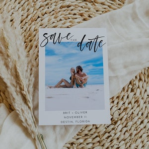 Picture Save The Date, Editable Photo Save The Date Template, Save The Date With Picture, Photo Wedding Announcement, Photo Invites