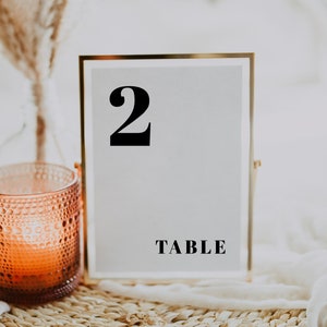 Modern Table Numbers, Bold Table Number Template, Modern Wedding Table Numbers Editable Printable, Printable Wedding DIY Modern | Willow