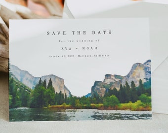 PRINTABLE Save The Date Mountain Wedding Announcement Rockies Colorado Destination Mountain Retro invite invitation vintage travel poster