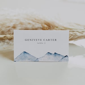 Mountain Place Cards, Mountain Wedding, Mountain Wedding Place Cards, Outdoor Wedding Table Cards, Rustic Mountain Wedding Name Cards | Ava