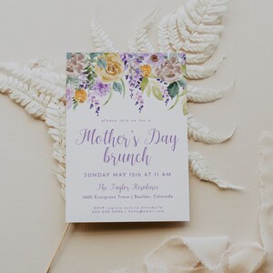 Mother&#39;s Day Brunch Invitation, Editable Printable Mother&#39;s Day Brunch Invitation Template, Floral Mother&#39;s Day Brunch, Mother&#39;s Day Invites
