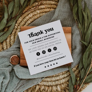 Small Business Thank You Template, Editable Small Business Thank You Card, Small Business Thank You Card Template, Retro Cards CHARLI