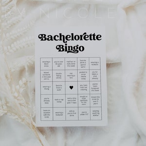 Retro Bachelorette Bingo Template, Editable Printable Bachelorette Party Bingo, Bingo Template Retro 70's Bachelorette Party Games CHARLI