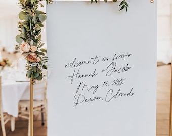 Minimalist Wedding Welcome Sign, Modern Wedding Welcome Sign Template, Simple Elegant Wedding Welcome. Editable Wedding Signage | Eloise