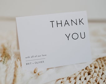 Minimalist Thank You Card Template, Editable Thank You Card, Thank You Card Template, Modern Thank You Card, Simple Thank You Cards | Harlow