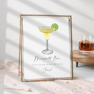 Modern Margarita Bar Sign, Margarita Bar Sign Template, Editable Printable Margarita Bar Sign, Beverages Station Sign, Margarita Bar | Alice
