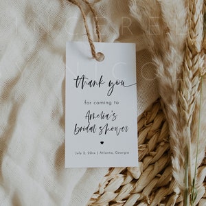 Bridal Shower Favor Tag Template, Editable Printable Bridal Shower Tag ...