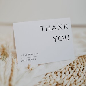 Minimalist Thank You Card Template, Editable Thank You Card, Thank You Card Template, Modern Thank You Card, Simple Thank You Cards | Harlow