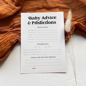 Retro Baby Shower Games, Printable Baby Shower Games, Baby Advice And Predictions, Gender Neutral Baby Shower, Boho Baby Shower DIY CHARLI