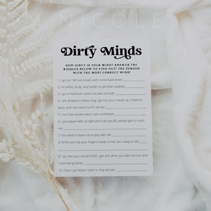 Bachelorette Dirty Minds Game, Printable Editable Dirty Minds Game Template, Bachelorette Party Dirty Minds, Funny Bachelorette | Charli