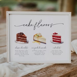 Kuchen Menü Schild Vorlage, Canva Bearbeitbares Kuchen Geschmacksrichtungen Schild, Hochzeitstorte Menü Schild Vorlage, Dessert Bar Schild Vorlage, Kuchenkarte | Olivia