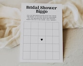 Bridal Shower Bingo Template, Editable Printable Modern Bridal Shower Games, Shower Bingo Game, Simple Bridal Shower Bingo Template | Charli