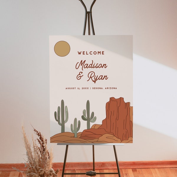 Southwestern Wedding Welcome Sign Template, Western Wedding Welcome Sign, Cactus Wedding Welcome Sign Template, Ranch Wedding Welcome BETTY