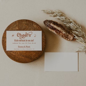 Drink Ticket Template, Wedding Drink Voucher, Editable Printable Drink Ticket, This Drink Is On Us Drink Voucher Retro Drink Ticket | Birdie
