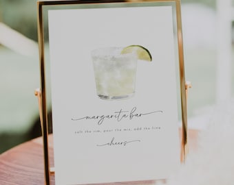 Modern Margarita Bar Sign, Margarita Bar Sign Template, Editable Printable Margarita Bar Sign, Beverages Station Sign, Margarita Bar OLIVIA