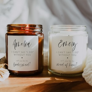 Bridesmaid Proposal Candle Label, Printable Bridesmaid Proposal Candle label Template, Bridesmaid Proposal Candle, Will You Be My | Harper