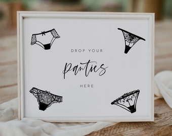 The Panty Game Sign Template, Drop Your Panties Game, Lingerie Shower Panty Game Sign, Bridal Shower Bachelorette Party Game | Harper