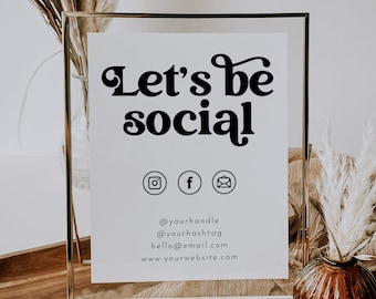 Social Media Business Sign, Social Media Sign, Social Media Sign Template, Follow Us On Social Media Sign, Small Business Sign, DIY