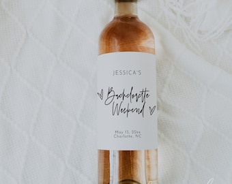 Bachelorette Wine Label Template, Bachelorette Weekend Wine Label Template, Birthday Weekend Wine Label, Bachelorette Party Decor | Sofia