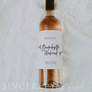 Bachelorette Wine Label Template, Bachelorette Weekend Wine Label Template, Birthday Weekend Wine Label, Bachelorette Party Decor | Sofia