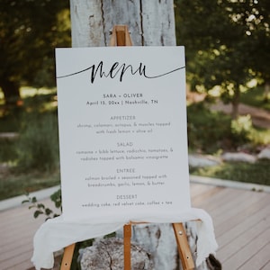 Large Menu Template, Template Download Large Sign, Large Menu Poster, Editable Printable Menu Sign Template, Menu Poster Editable | Harper