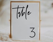 Minimalist Wedding Table Number Template, Modern Minimal Wedding Table Number, Simple Printable Table Number Template, Editable | Sofia