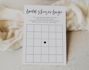 Bridal Bingo Game, Editable Printable Modern Bridal Shower Game, Bridal Shower Game Template, Simple Bridal Shower Games, Bingo
