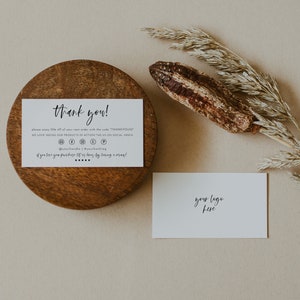 Small Business Thank You Template, Editable Small Business Thank You Card, Small Business Thank You Card Template, Packaging Insert | Harper