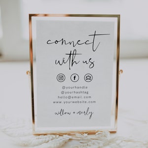 Social Media Sign, Social Media Sign Template, Follow Us On Social Media Sign, Small Business Sign, Social Media Business Sign, DIY | Emma