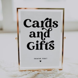 Retro Cards And Gifts Sign, Printable Cards And Gifts Sign, Cards And Gifts Sign Template, Boho Wedding Cards And Gifts Sign, Retro CHARLI