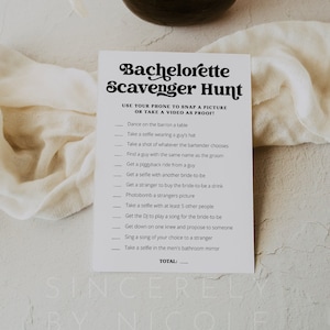 Retro Bachelorette Scavenger Hunt, Editable Printable Bachelorette Party Scavenger Hunt, Printable Bachelorette Party Game Template CHARLI