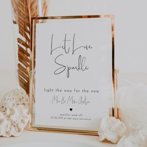 Sparkler Send Off Sign, Let Love Sparkle Sign, Sparkler Send Off Sign Printable, Instant Download, Wedding Sparklers Sign, Sparkler | Ellie