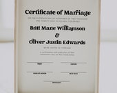 Retro Certificate Of Marriage, Editable Printable Certificate Of Marriage, Wedding Keepsake Certificate of Marriage, DIY Wedding | Charli