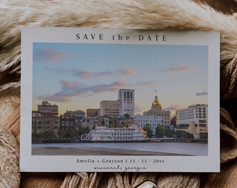 Watercolor Savannah Georgia Save The Date, Georgia Save The Date Template, Instant Download Watercolor City Save The Date, Georgia