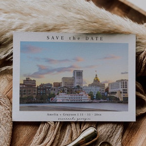 Watercolor Savannah Georgia Save The Date, Georgia Save The Date Template, Instant Download Watercolor City Save The Date, Georgia