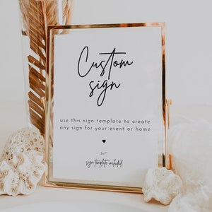 5x7&quot; PORTRAIT Editable Sign Template, Minimalist Wall Art, Typography Poster, Custom Sign, Editable Sign Template, Digital Download | Juliet
