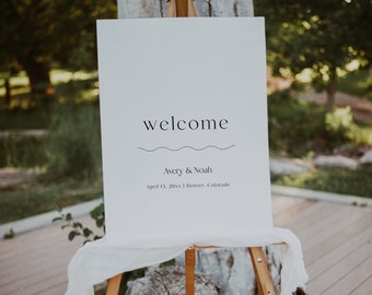 Minimalist Simple Wedding Welcome Sign Template, Printable Modern Welcome Sign, Modern Minimalist Wedding Sign, Minimalist Wedding | Lennox