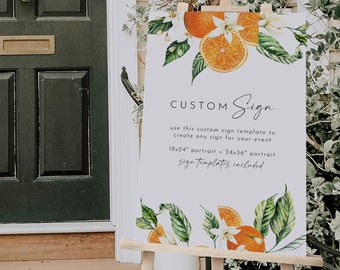 Citrus Bridal Shower Custom Sign Template, Citrus Bridal Shower Decor, Orange Themed Bridal Shower, Bridal Brunch Custom Sign | Sienna