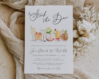 Stock The Bar Couples Shower Template, Bar Wedding Shower Invitation, Instant Download Stock The Bar Invitation, Stock The Bar DIY | Madison