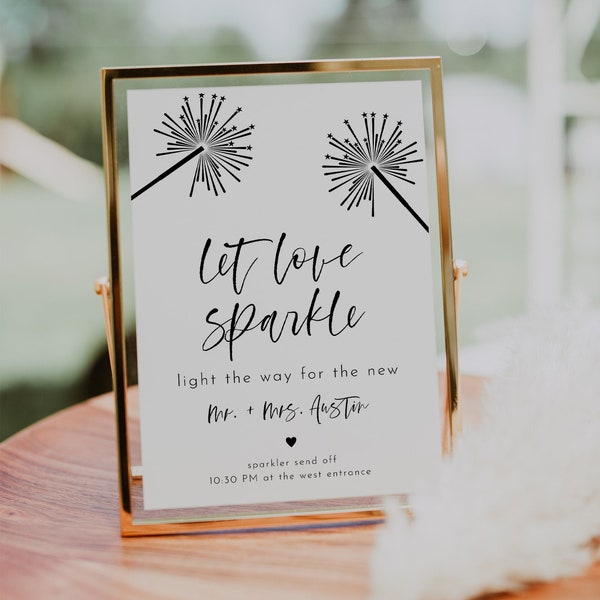 Sparkler Send Off Sign, Let Love Sparkle Sign, Sparkler Send Off Sign Printable, Instant Download, Wedding Sparklers Sign, Sparkler