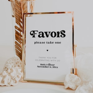 Minimalist Favors Sign, Wedding Favors Sign, Favors Sign Printable, Modern Minimalist Wedding Favor Sign, Boho Bridal Shower Favors | Charli
