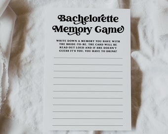 Bachelorette Memory Game, Editable Printable Groovy Bachelorette Games, Retro Bachelorette Memory Game, 70's Bachelorette Game CHARLI